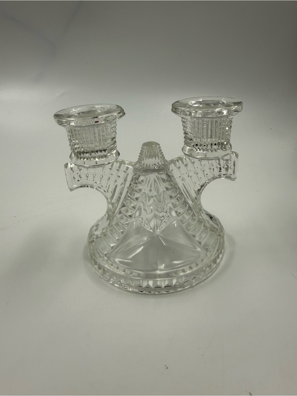 Vintage federal glass wigwam candle holder
